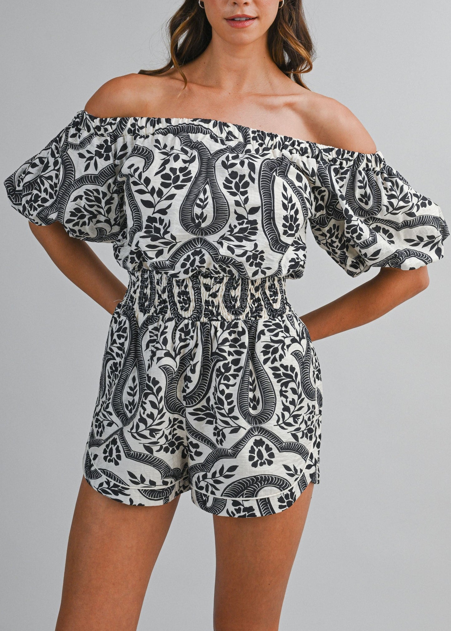 LILIA OFF THE SHOULDER ROMPER