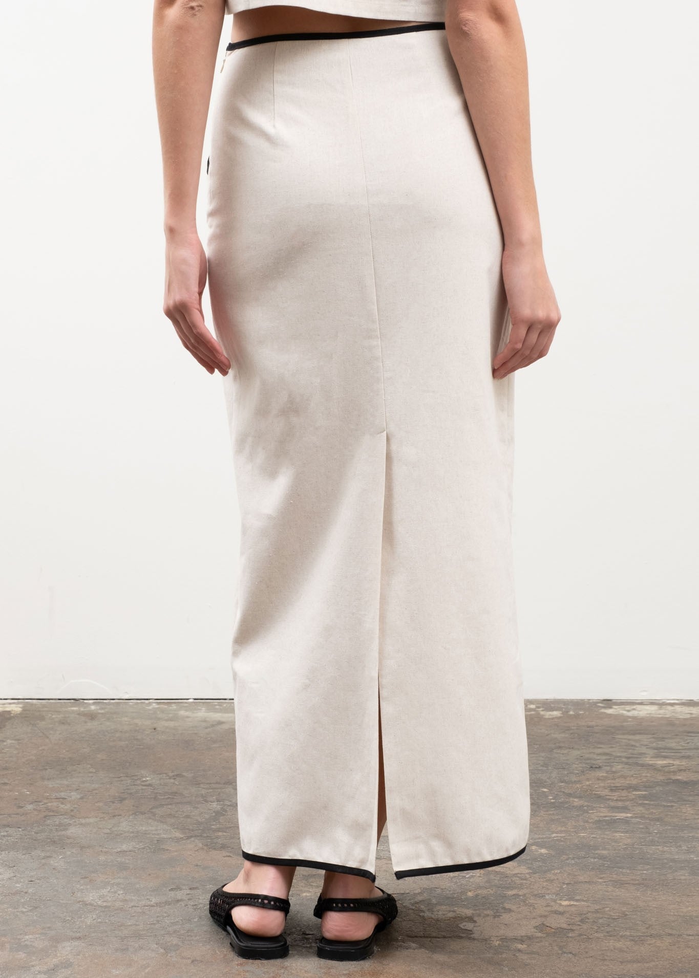 PENCIL LINEN MIX SKIRT