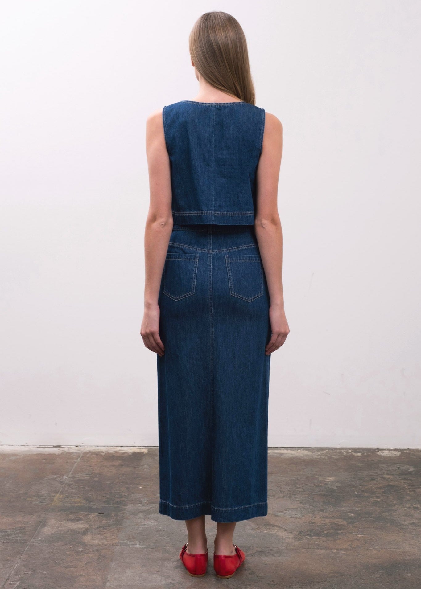 MARCY DENIM SLEEVELESS TOP