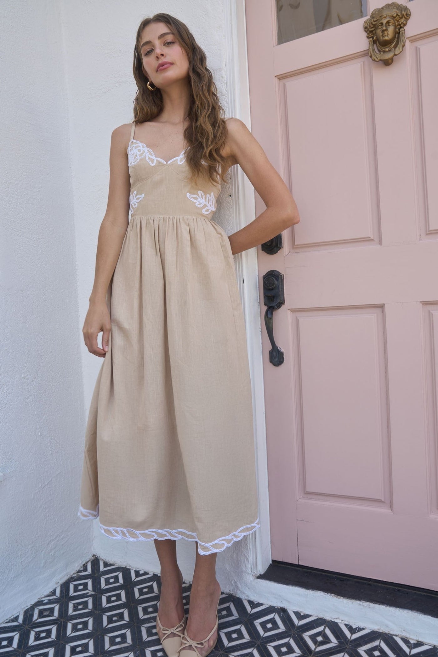 EMBROIDERY MIDI DRESS