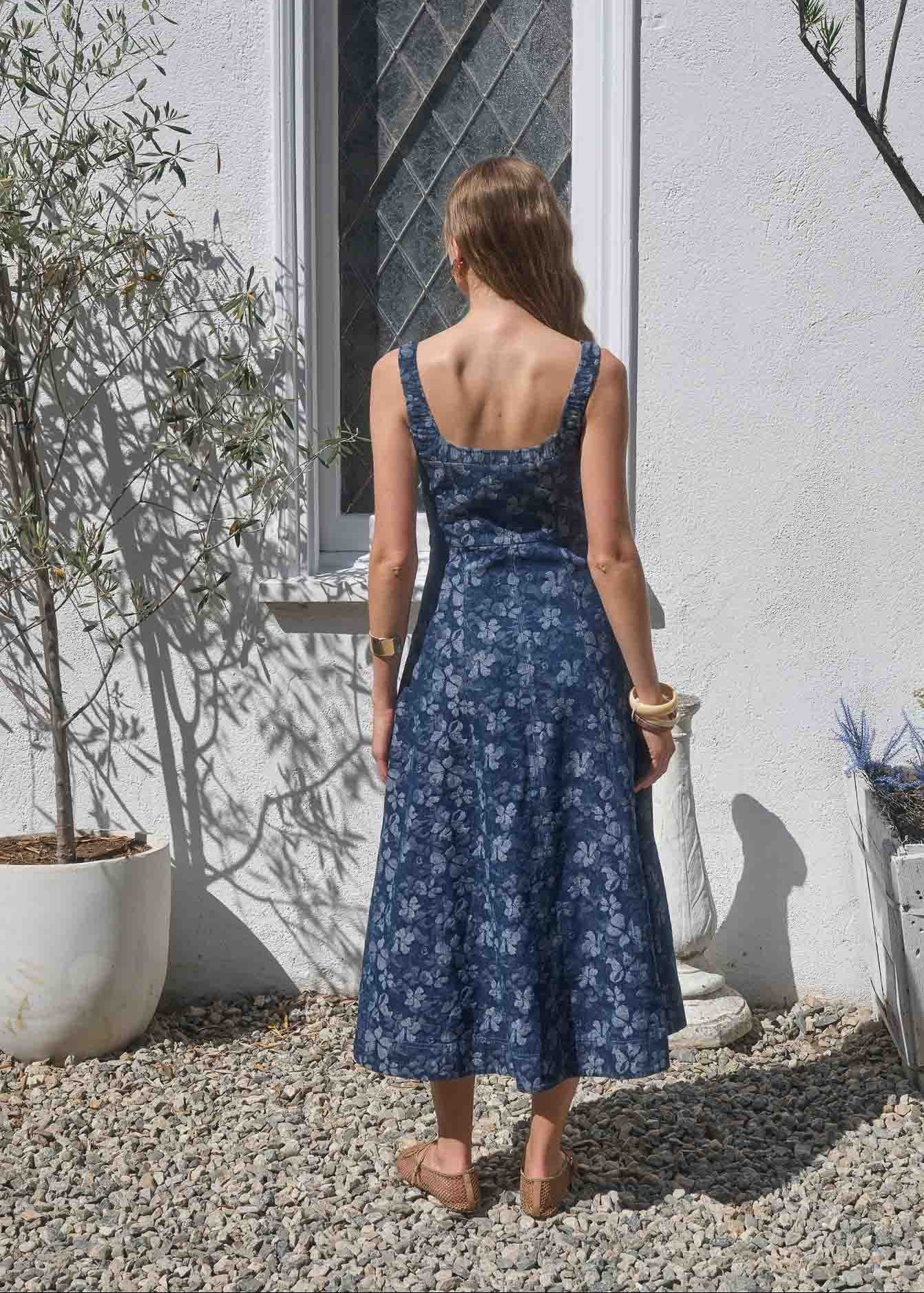 ESTE DENIM MIDI DRESS