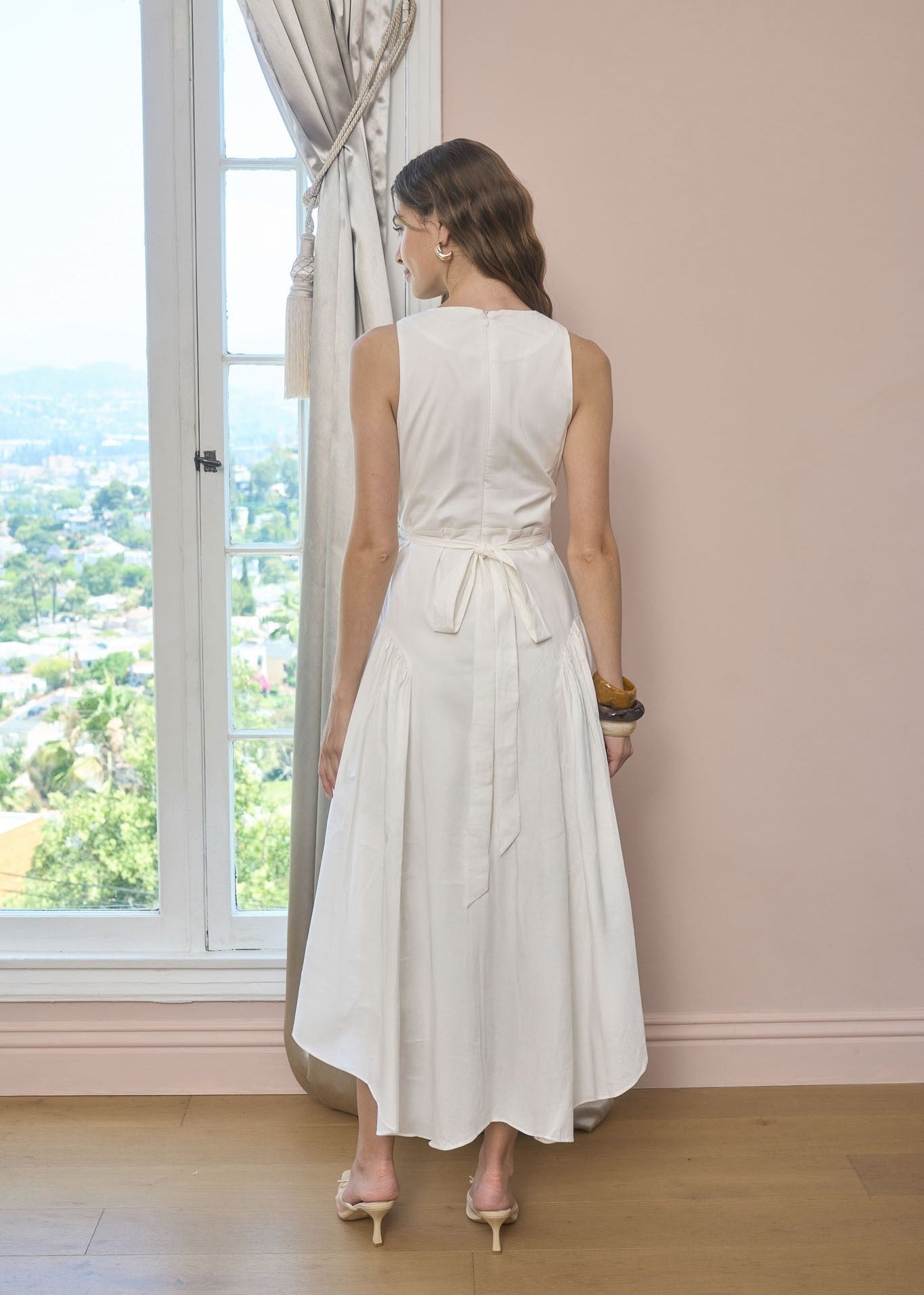 TIE BACK WHITE DRESS