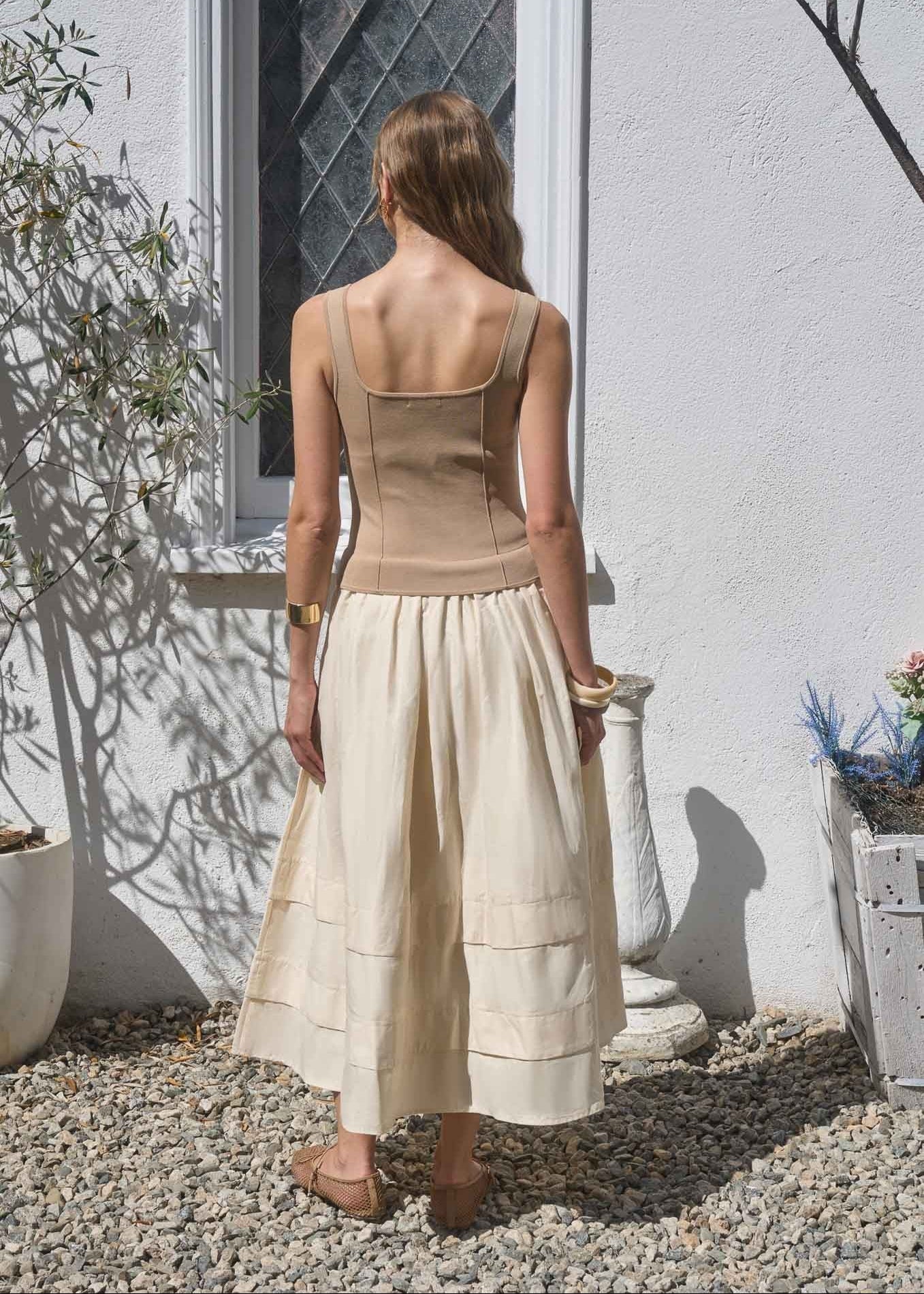 ALLISON KHAKI MIDI DRESS