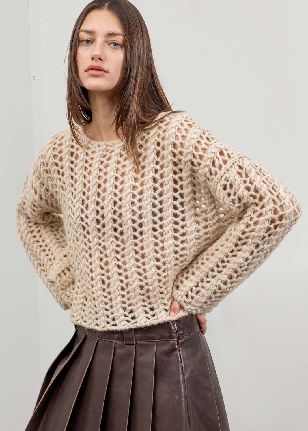 OPEN CROCHET SWEATER