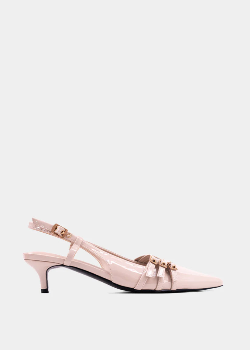 SHU SHOP NADJA SLINGBACK – NUDE FAUX PATENT