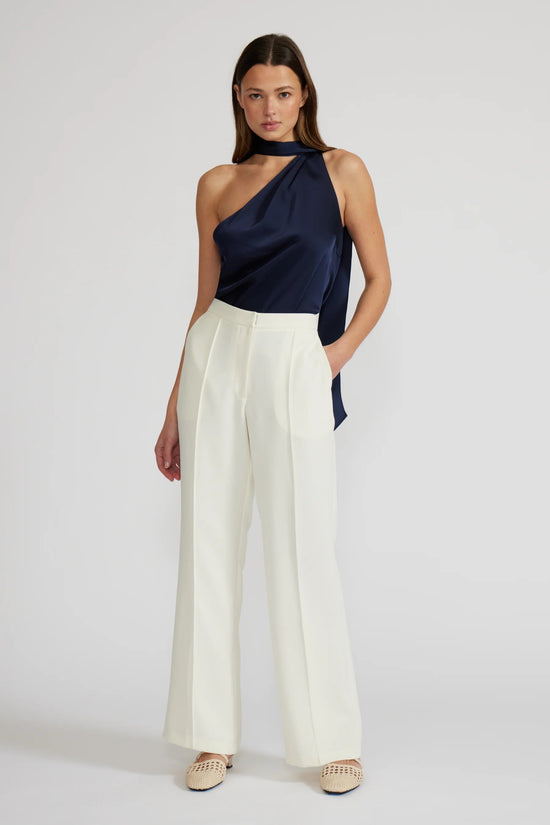 LUCY PARIS TARA IVORY PANTS WITH FRONT SEAM
