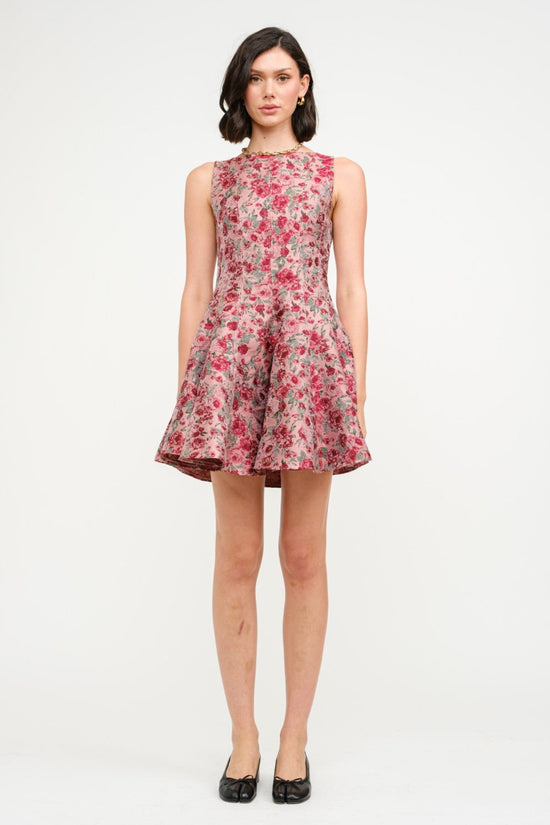 SOFIE THE LABEL CECILIA DRESS – FLORAL JACQUARD MINI DRESS