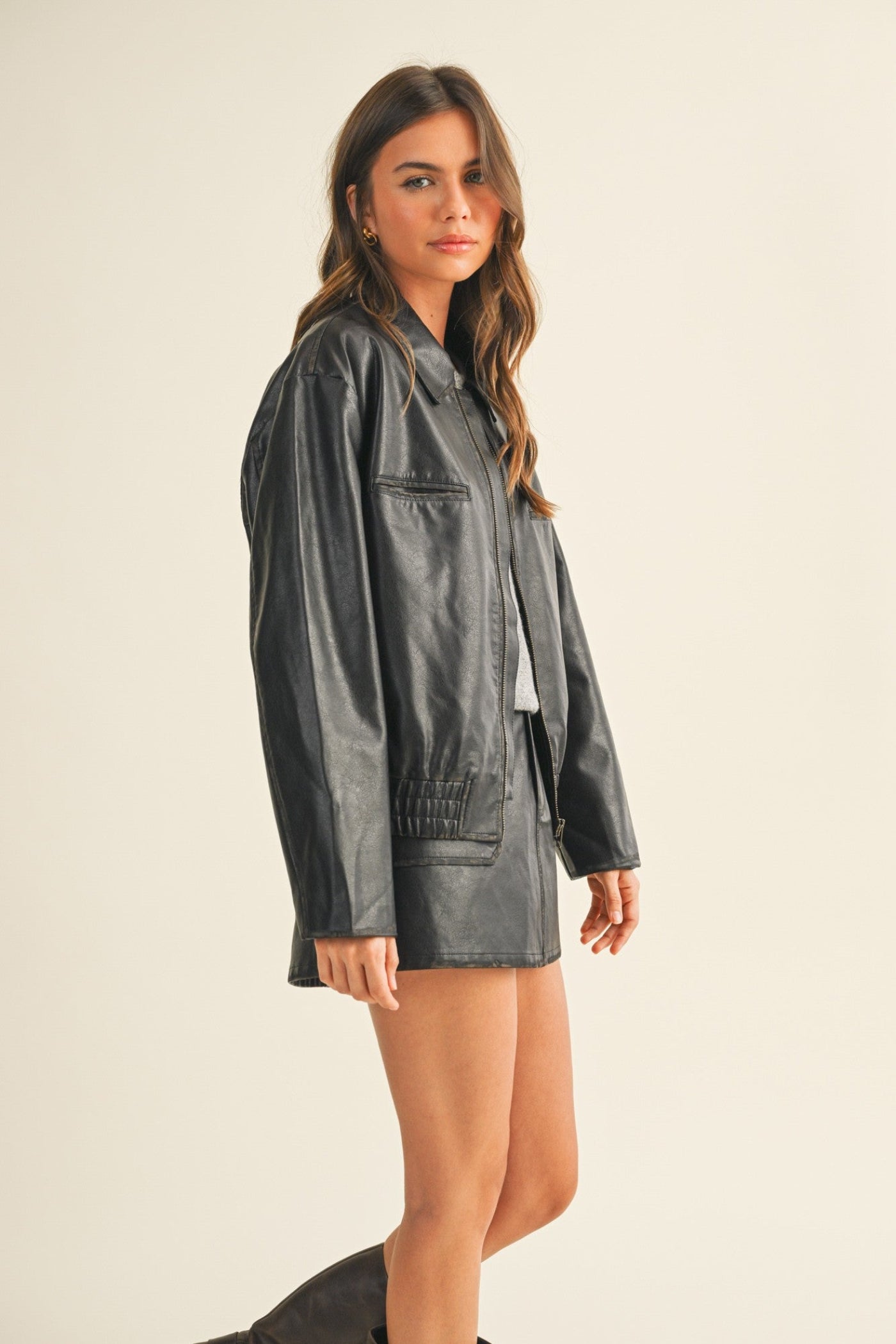 COLLARED BOMBER JACKET 