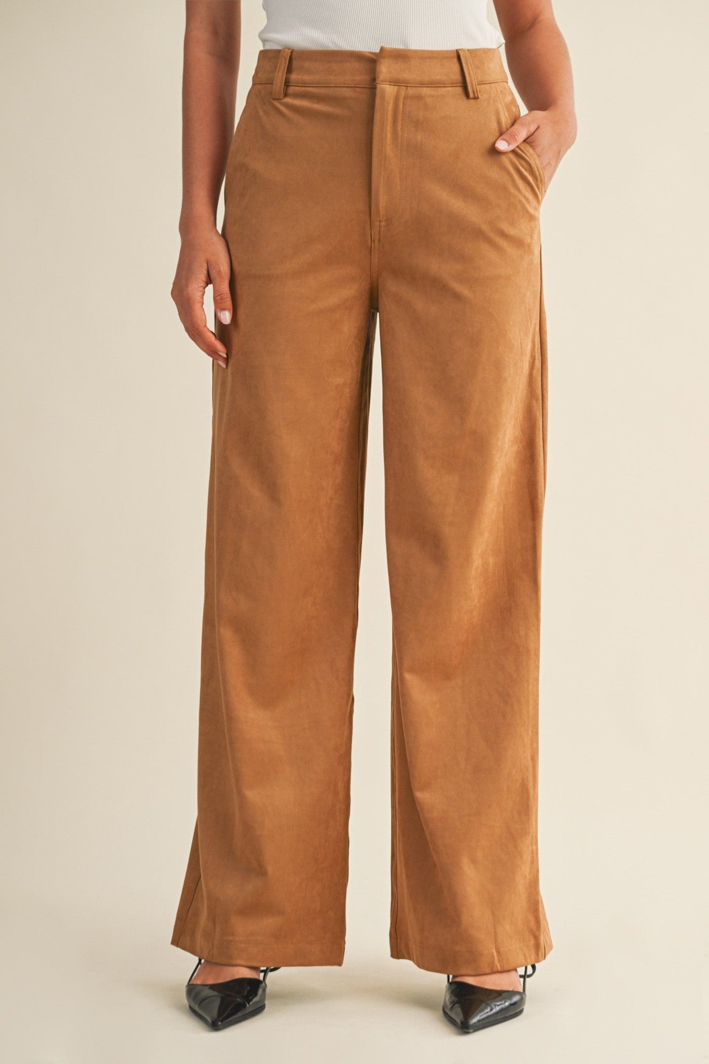 MUSTARD SEED SUEDE STRAIGHT PANTS