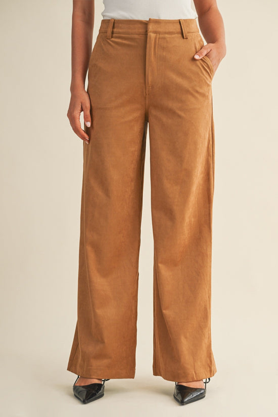 MUSTARD SEED SUEDE STRAIGHT PANTS