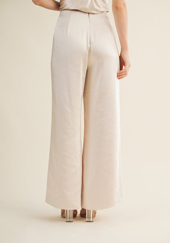 MUSTARD SEED WIDE-LEG SATIN PANTS