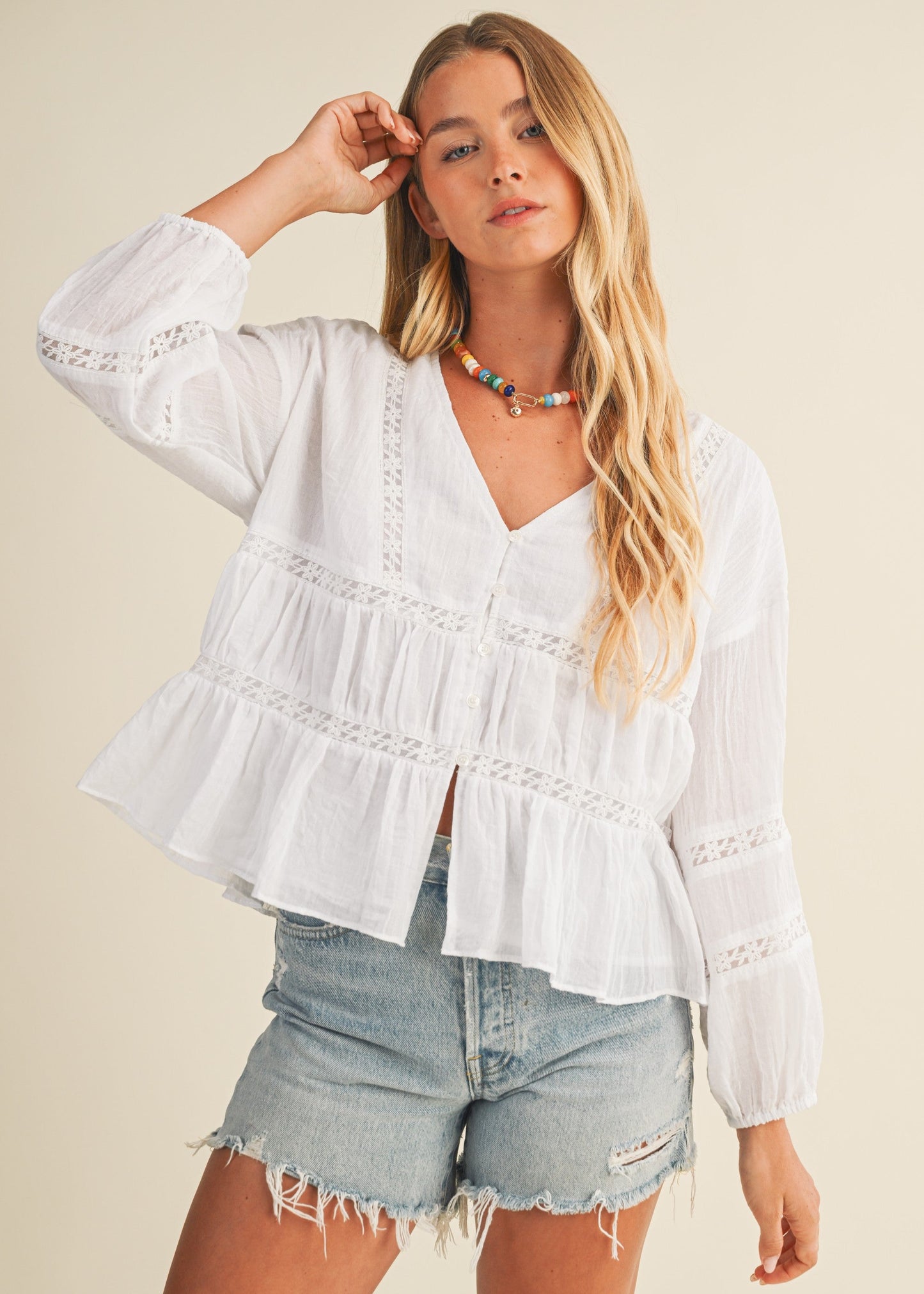 JESSICA RUFFLE BLOUSE