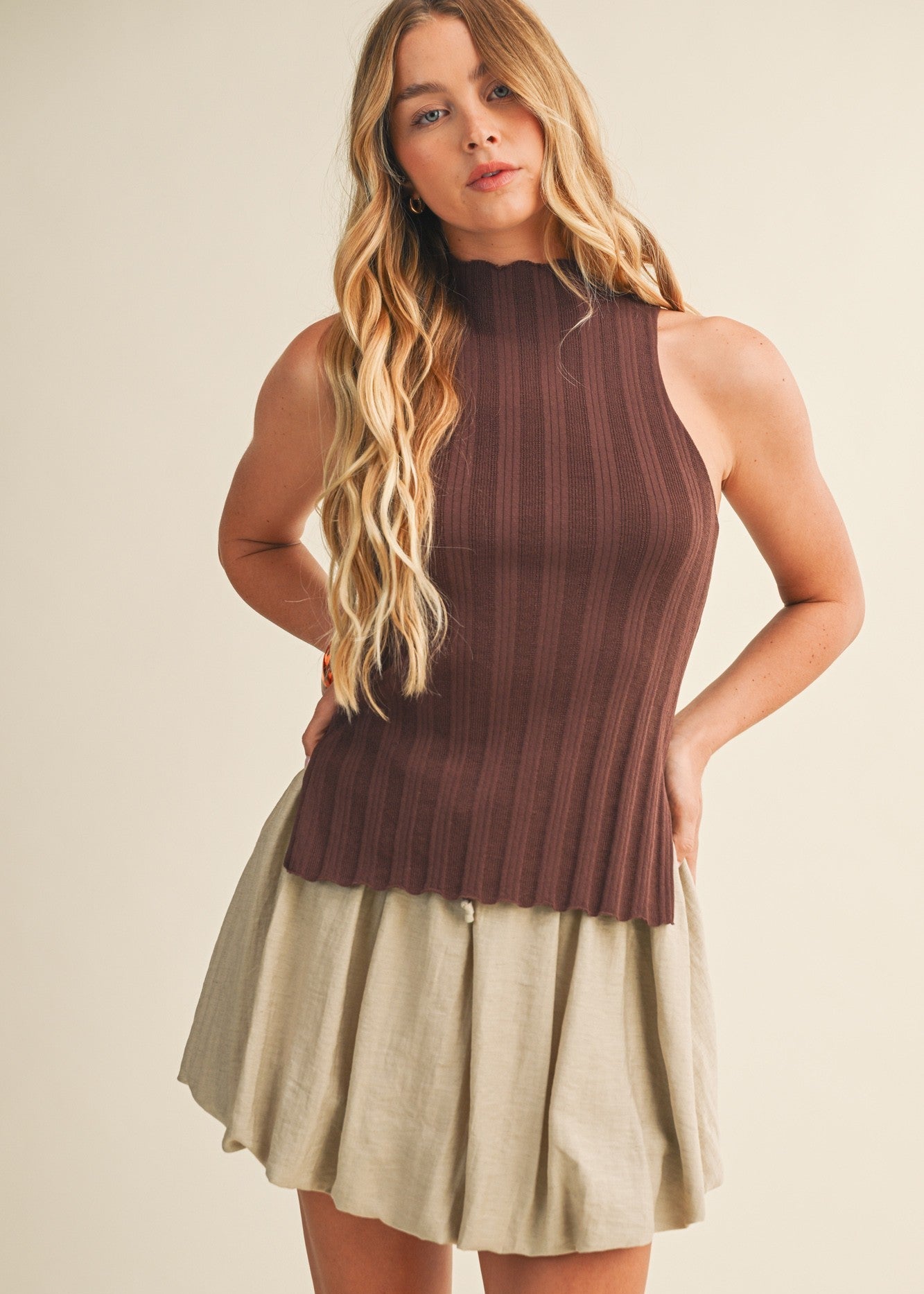 SIDE SLIT SWEATER TOP