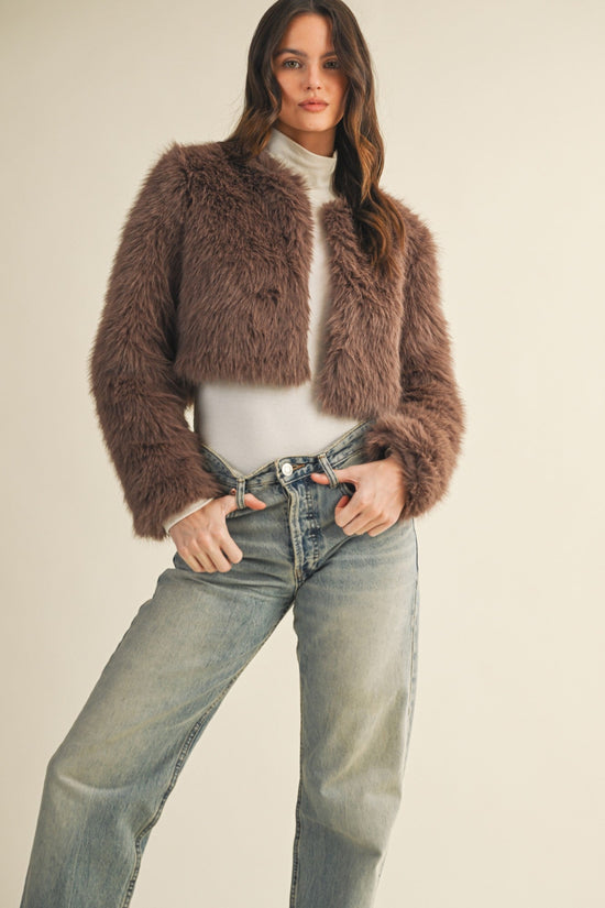 Cropped Faux Fur Jacket