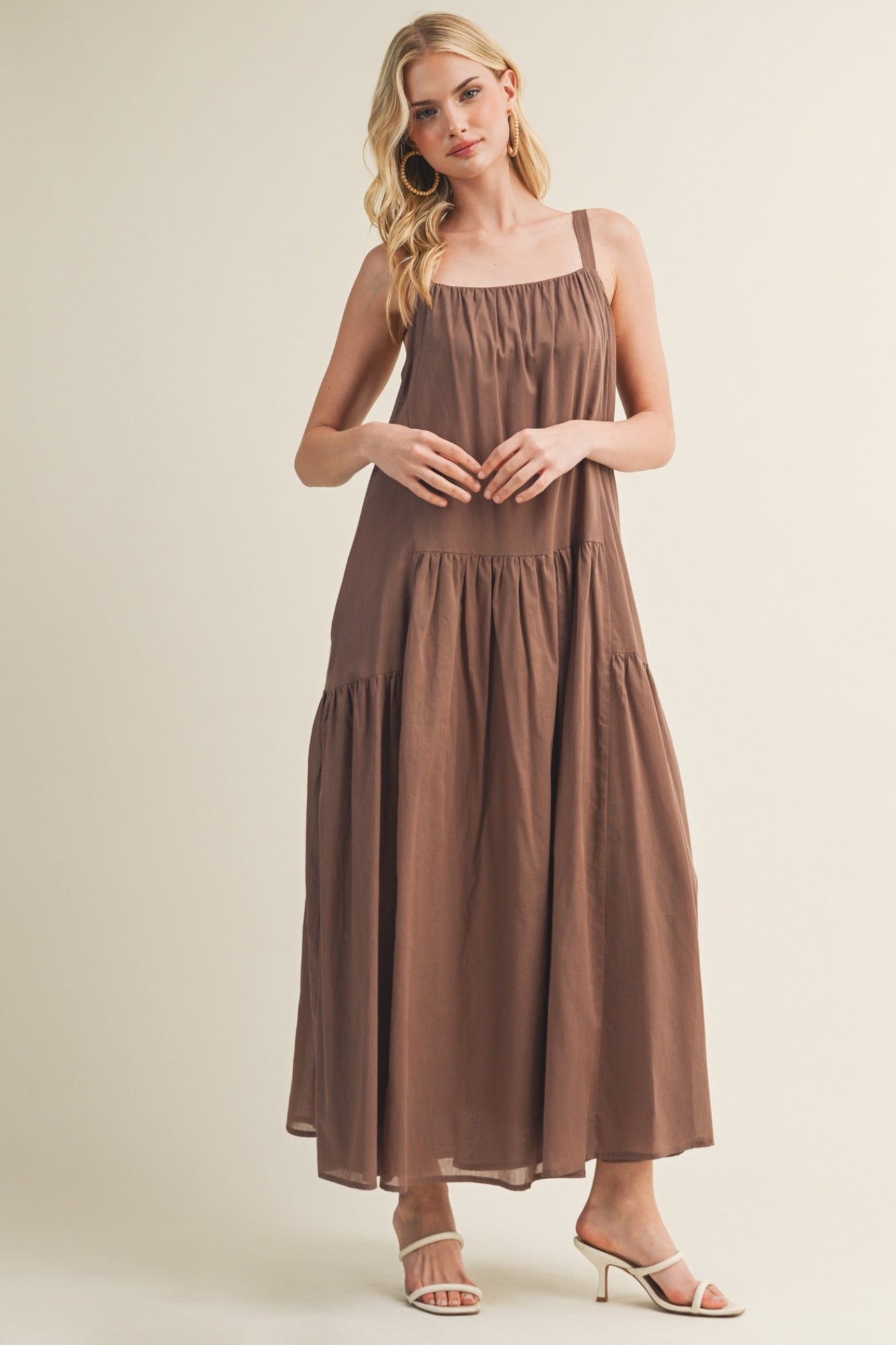 TIERED CAMI MAXI DRESS