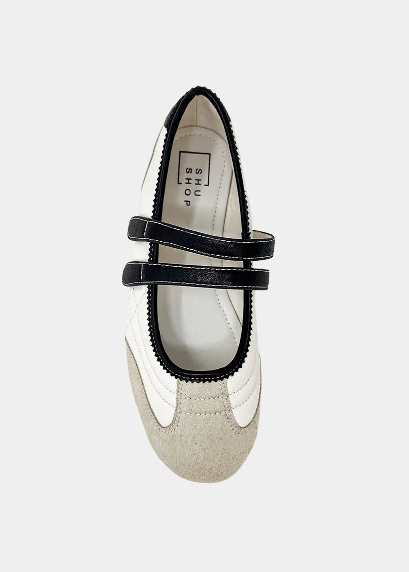 BONE COLOR DUAL-STRAP MARY JANE
