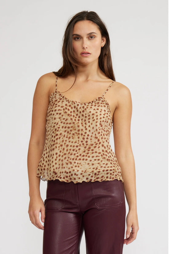 LUCY PARIS CAMILA CHEETAH RUFFLE TANK