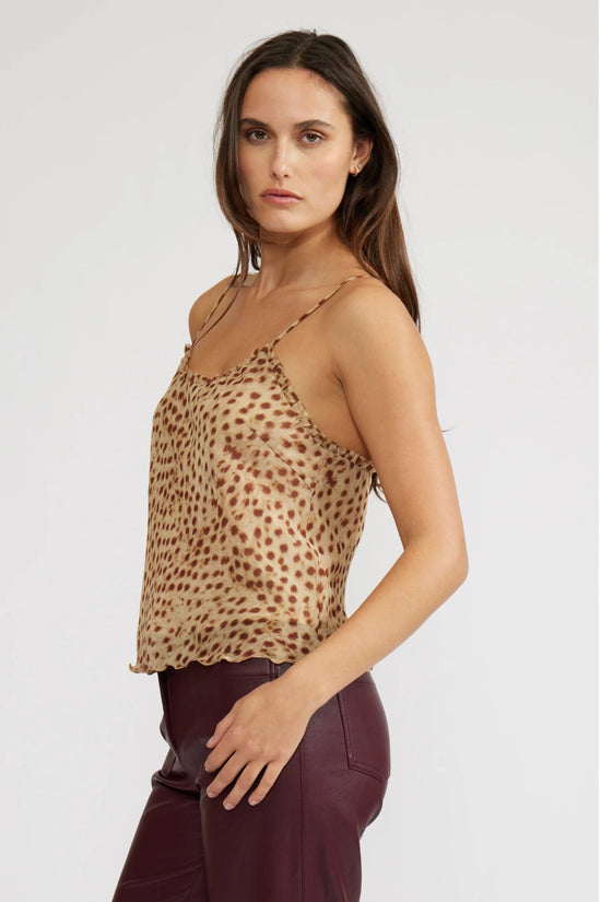 LUCY PARIS CAMILA CHEETAH RUFFLE TANK