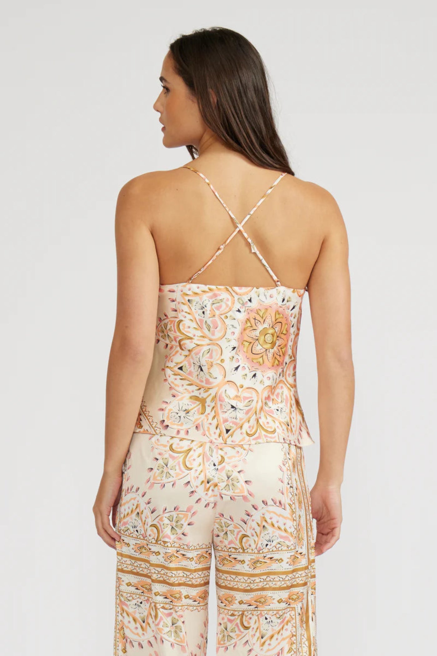 LUCY PARIS ELLEN PAISLEY MULTI PRINT COWL NECK MULTI COLORED TOP 