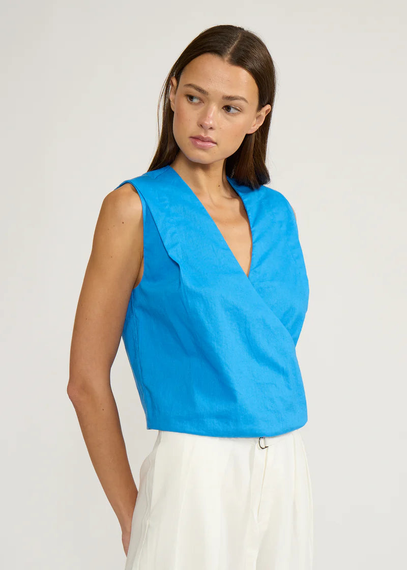 HAYLEY SLEEVELESS WRAP TOP