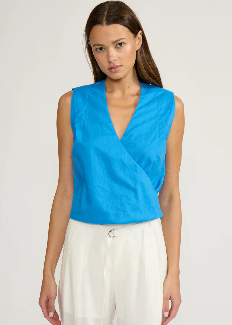 HAYLEY SLEEVELESS WRAP TOP