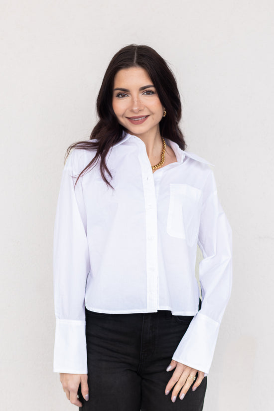 PAIGE WHITE BUTTON UP