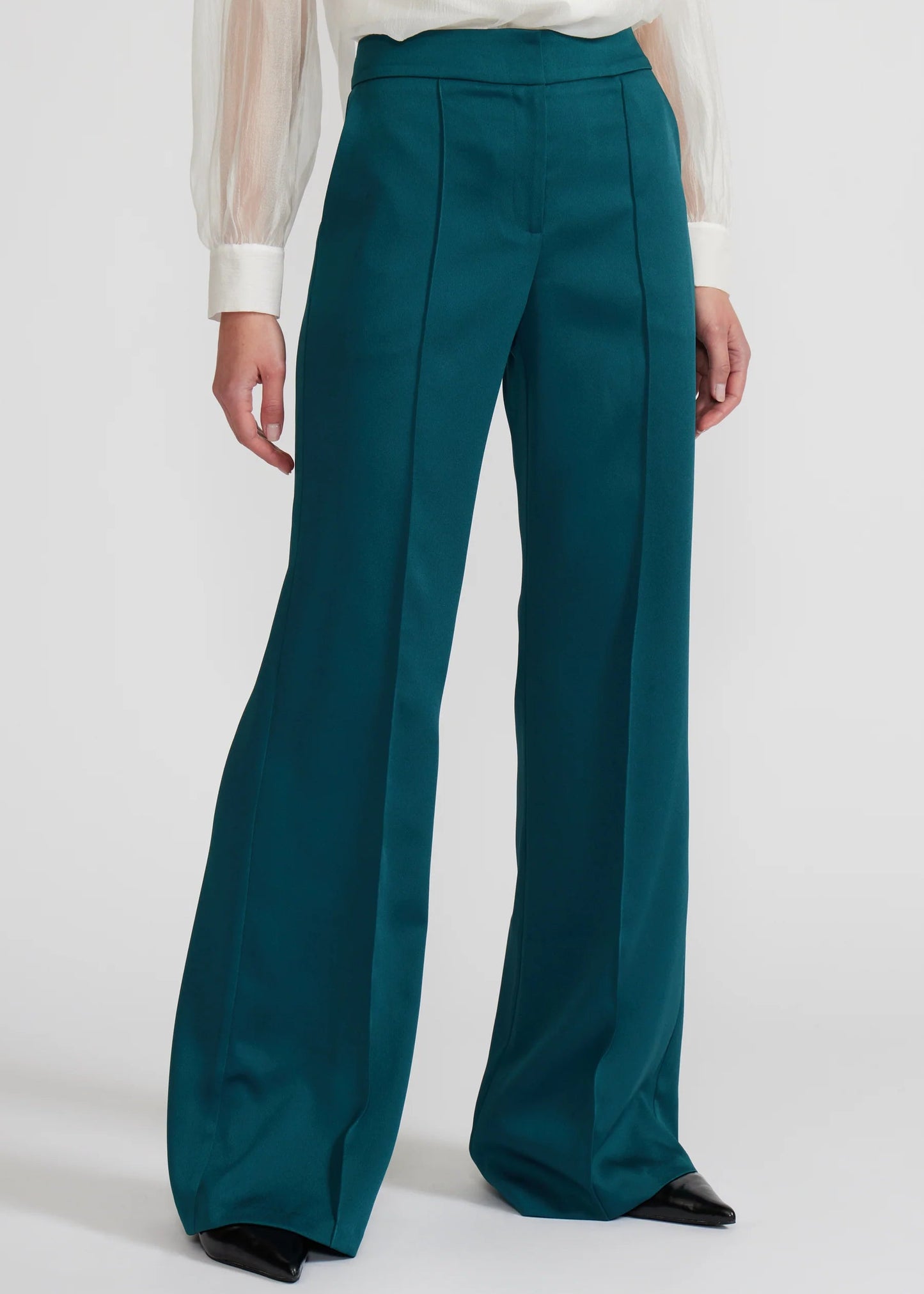 TEAL PANTS WITH FRONT SEAM