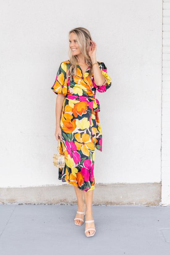Load image into Gallery viewer, BRIGHT PATTERNED DRESS MIDI
